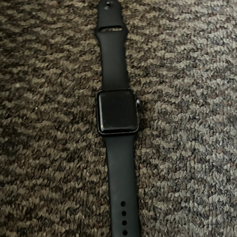 Apple Black Smartwatch with Silicone Strap